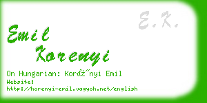 emil korenyi business card